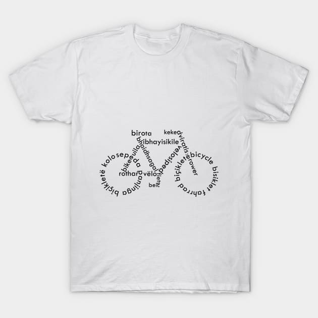 Multilingual bicycle T-Shirt by hedehede